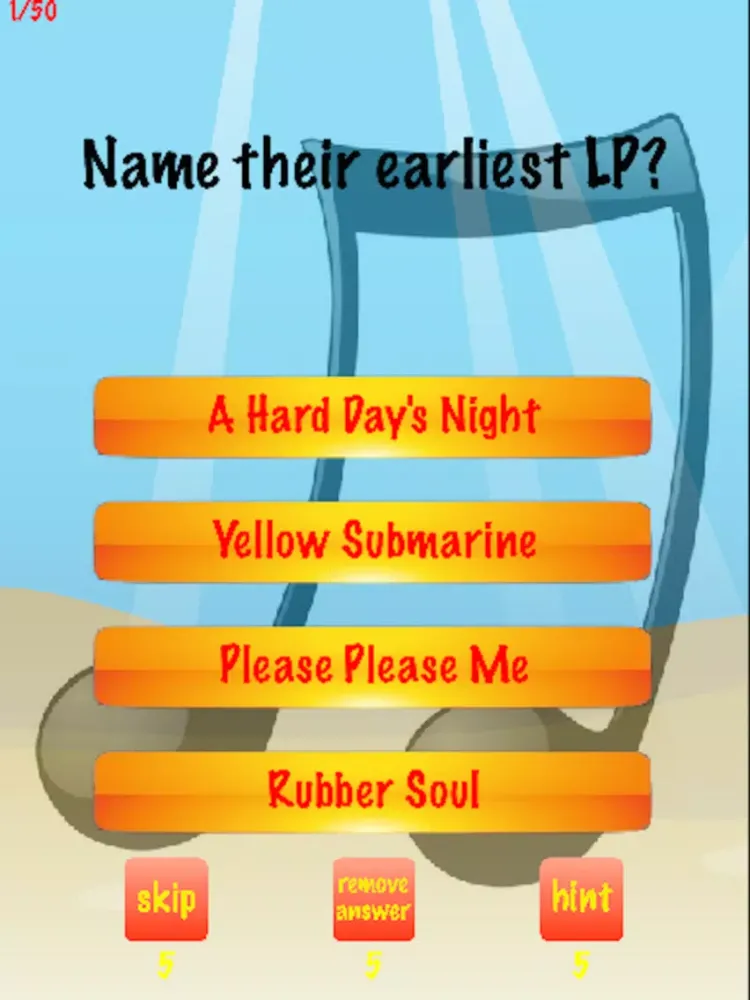 Capturas de tela do You Think You Know Me? Beatles Edition Trivia iPad 