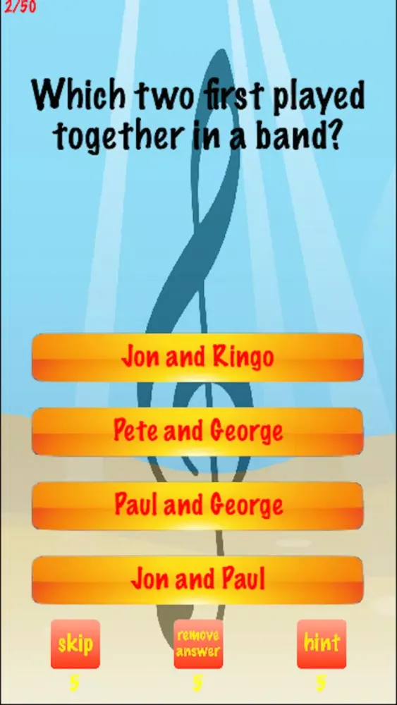 Capturas de tela do You Think You Know Me? Beatles Edition Trivia