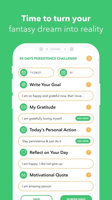 Ảnh chụp màn hình của 30 Day’s persistence challenge