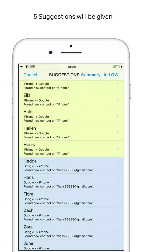 Captures d'écran de Sync Contacts for Google Gmail