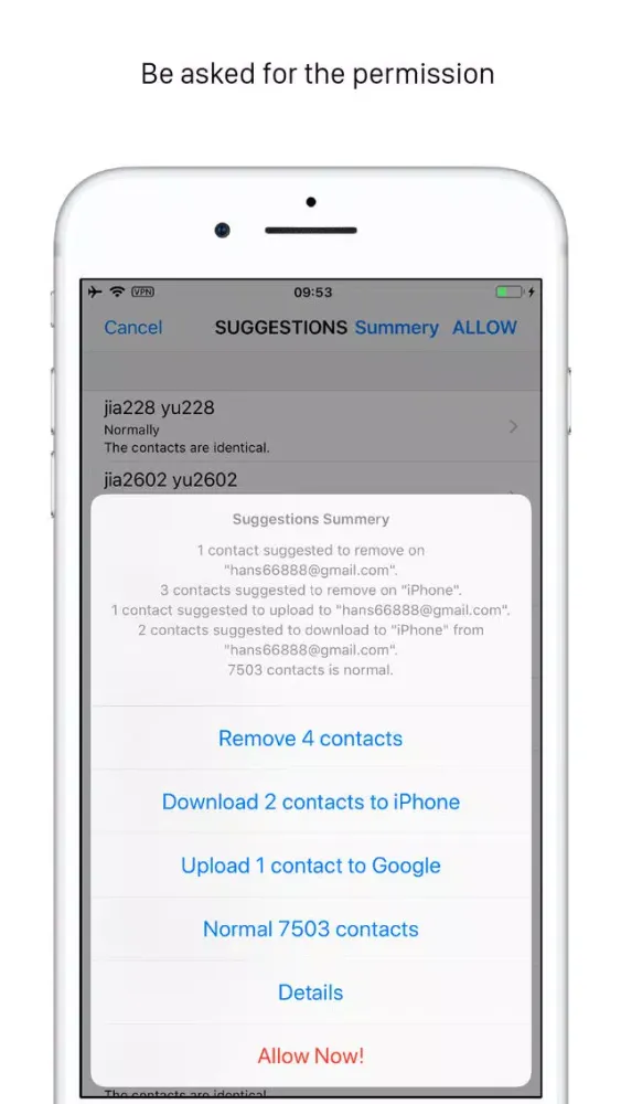 Captures d'écran de Sync Contacts for Google Gmail
