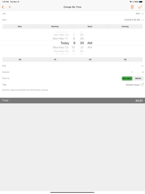 Easy Hours iPad 應用截圖