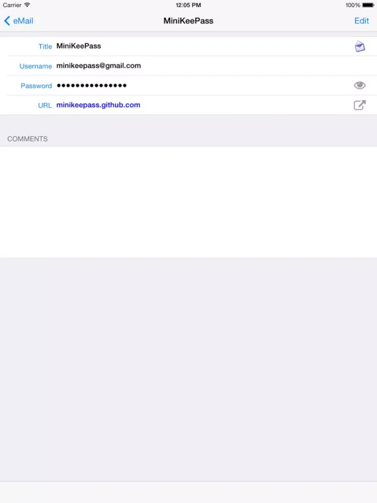 Screenshot di Smart MiniKeePass Tool iPad 