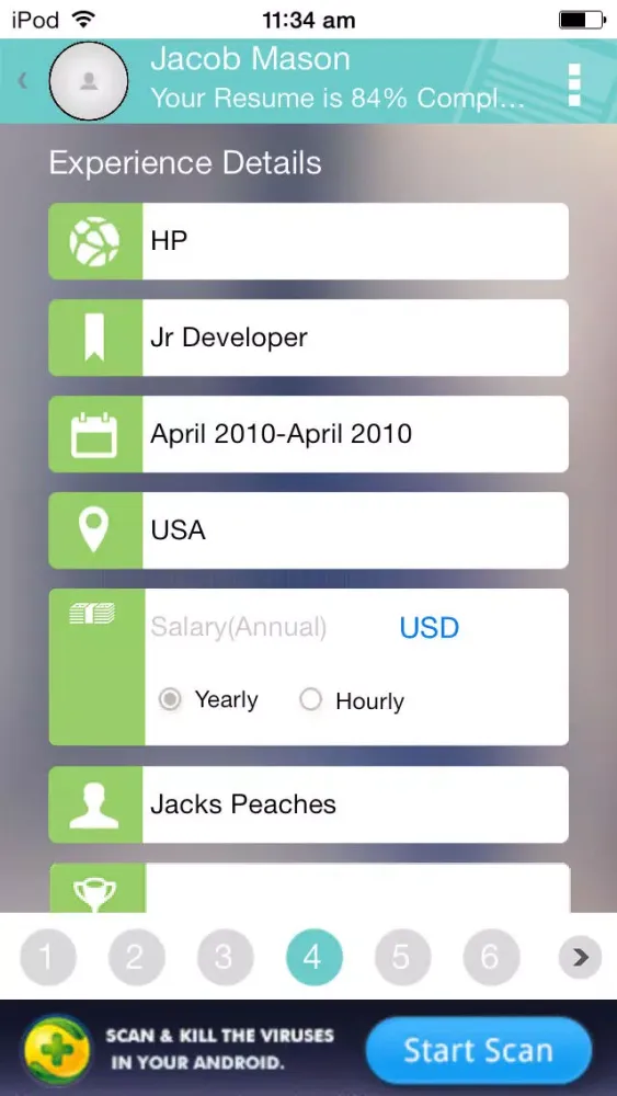 Resume Developer - Create resume on the Go スクリーンショット