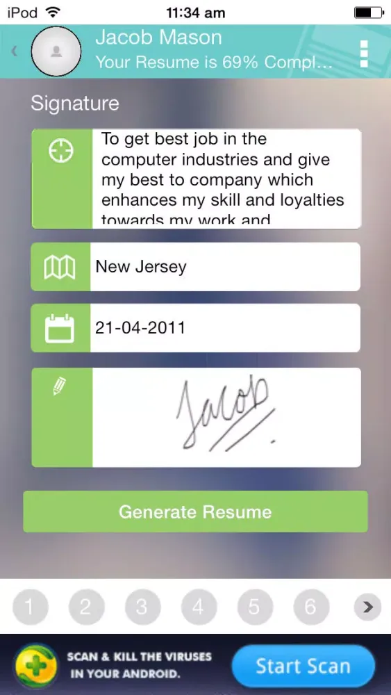 Resume Developer - Create resume on the Go スクリーンショット
