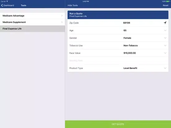 360 Financial Quoting Tools iPad  Screenshots
