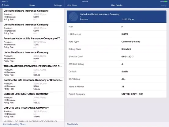 360 Financial Quoting Tools iPad  Screenshots