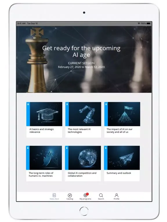 Screenshot di AI Business School iPad 