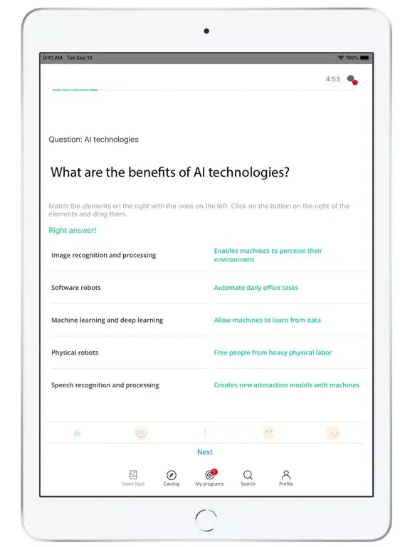 Screenshot di AI Business School iPad 