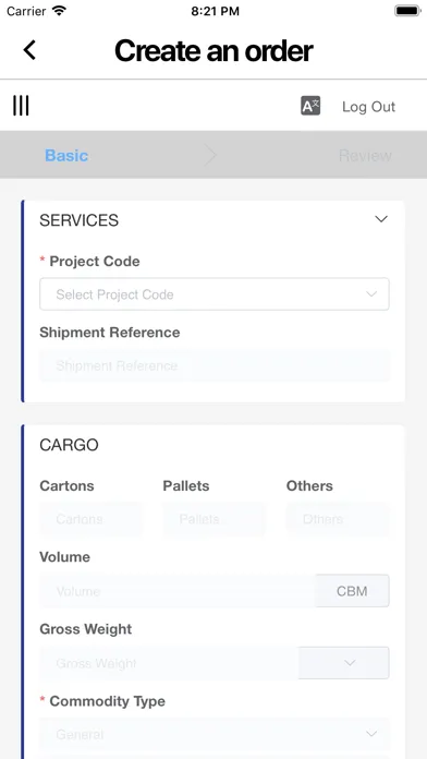 LOGFLOWS Order App Screenshots