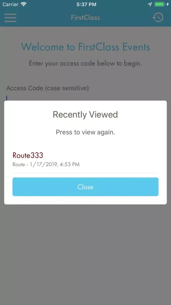 Screenshot di FirstClass Eventz