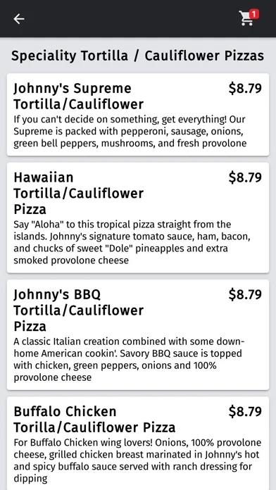 Zrzuty ekranu Johnny's Pizza KY
