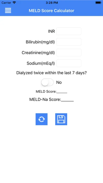 MELD Score Calculator سکرین شاٹس