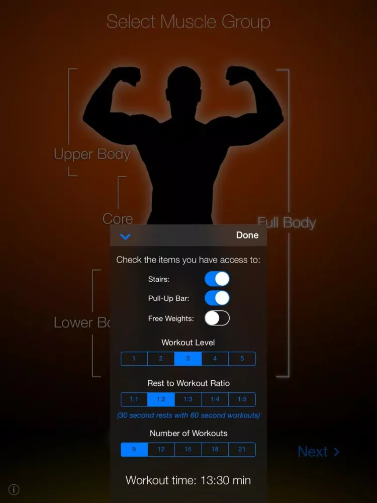 3A Fitness - Premier Bodyweight Circuit Training iPad 应用截图