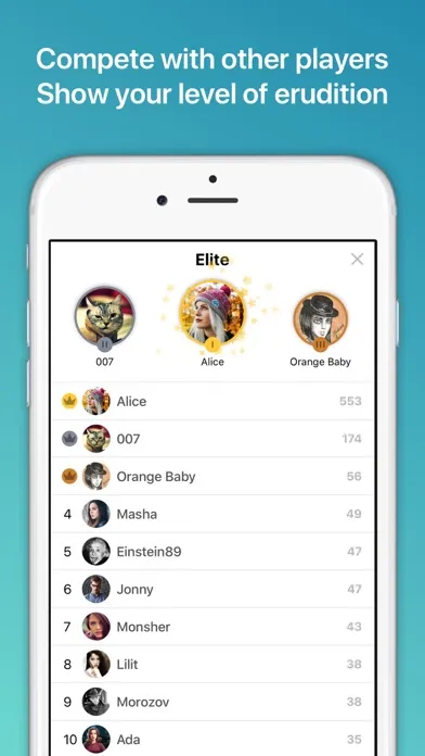 Ảnh chụp màn hình của Chat Quiz - Words With Friends