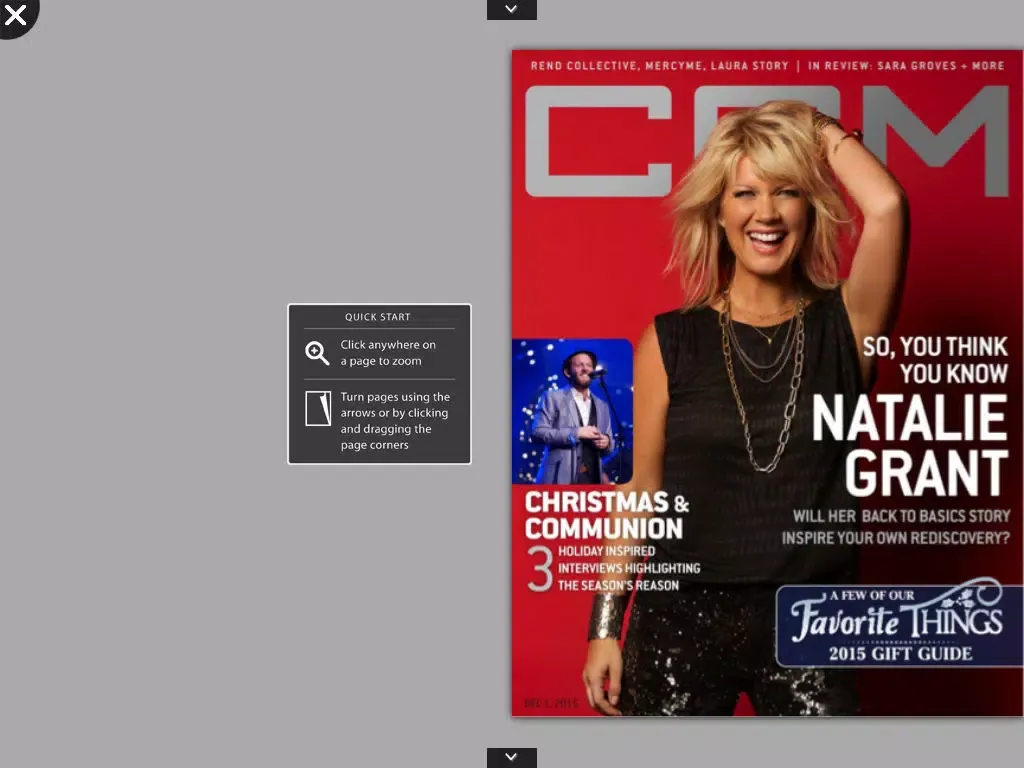 Capturas de tela do CCM Magazine iPad 