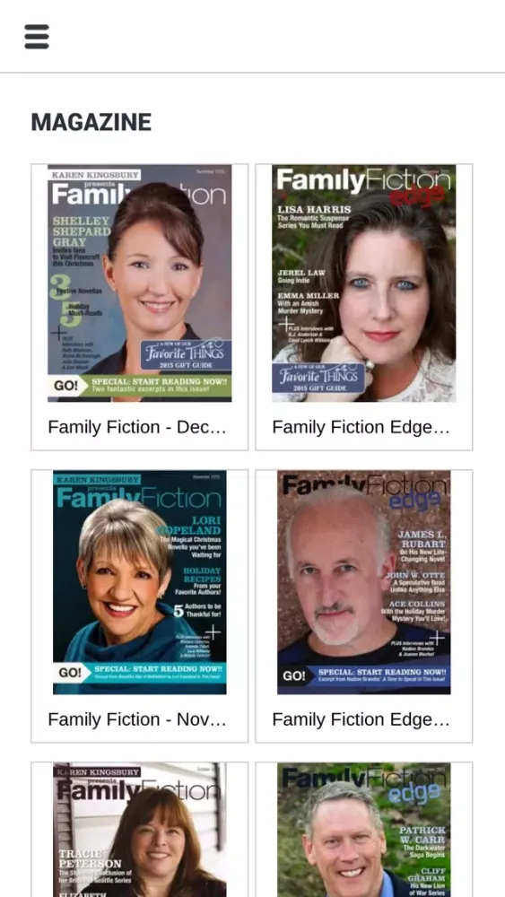 Screenshot di Family Fiction Magazine