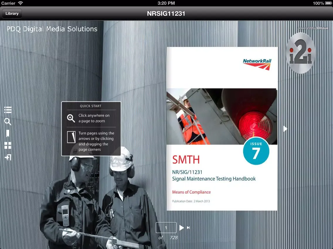 Tangkapan skrin i2i Network Rail Mobile Standards iPad 