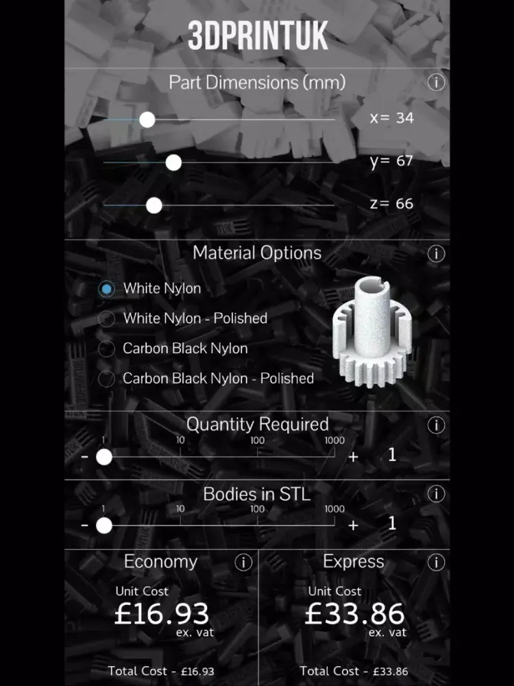 3DPRINTUK PRICE ESTIMATOR iPad  Screenshots