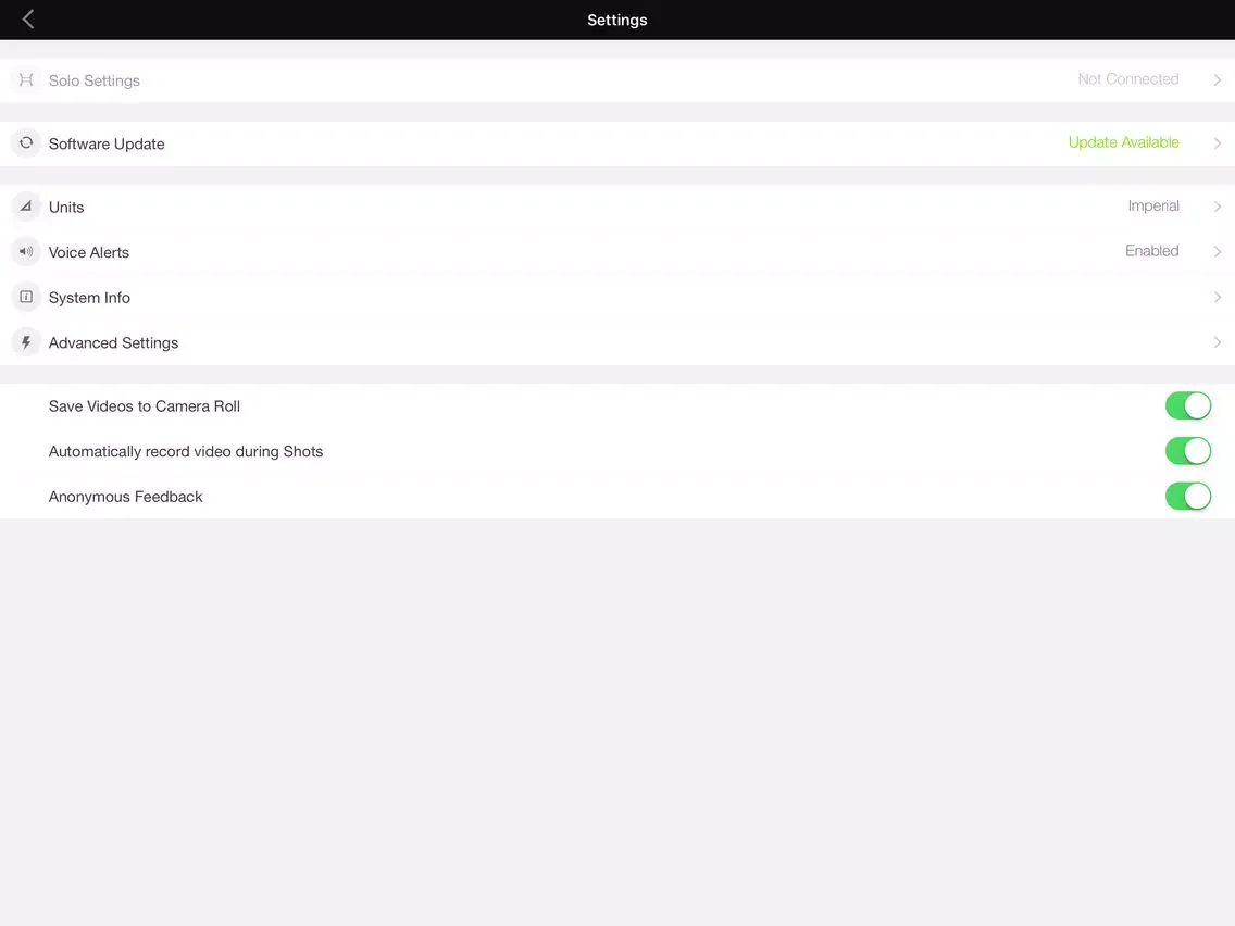 3DR Solo iPad  Screenshots