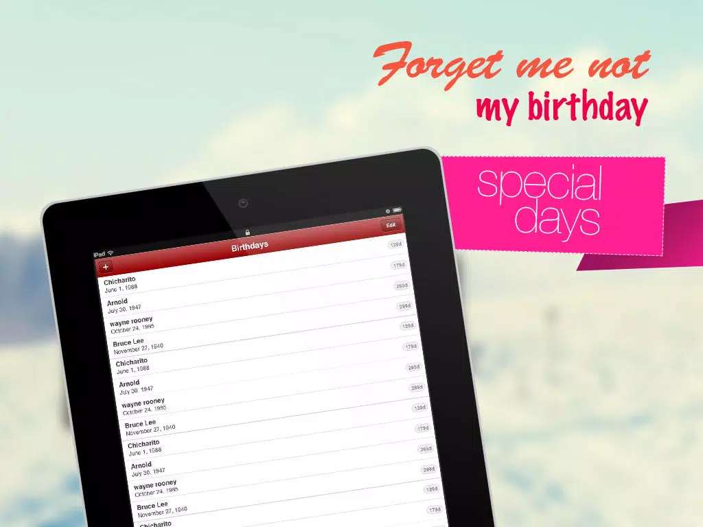 Birthday Calendar - Don't forget my birth! iPad  سکرین شاٹس