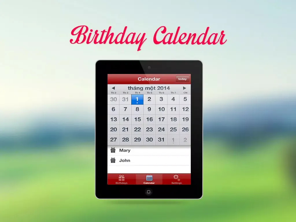 Screenshot di Birthday Calendar - Don't forget my birth! iPad 