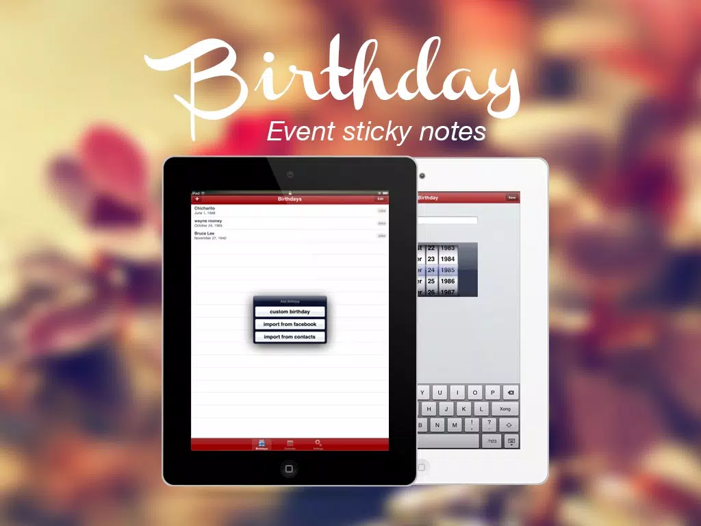 Birthday Calendar - Don't forget my birth! iPad  سکرین شاٹس