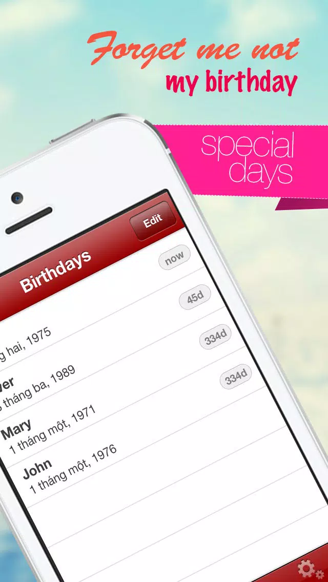 Birthday Calendar - Don't forget my birth! سکرین شاٹس