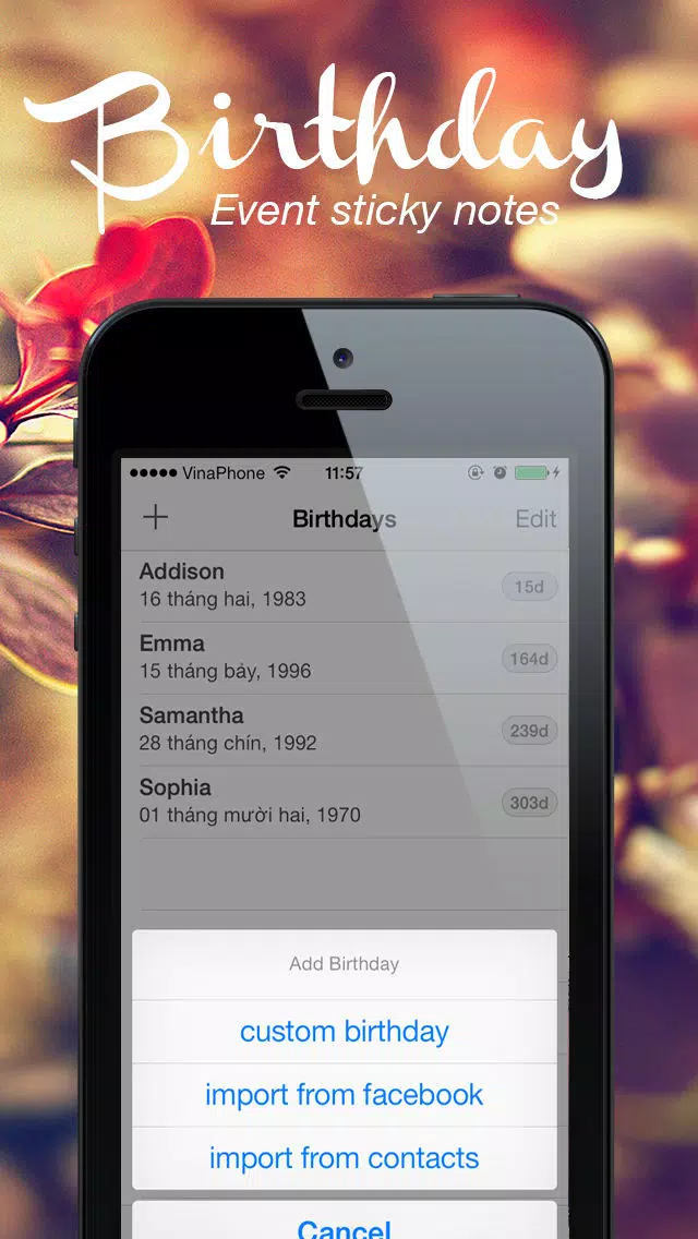 Birthday Calendar - Don't forget my birth! سکرین شاٹس