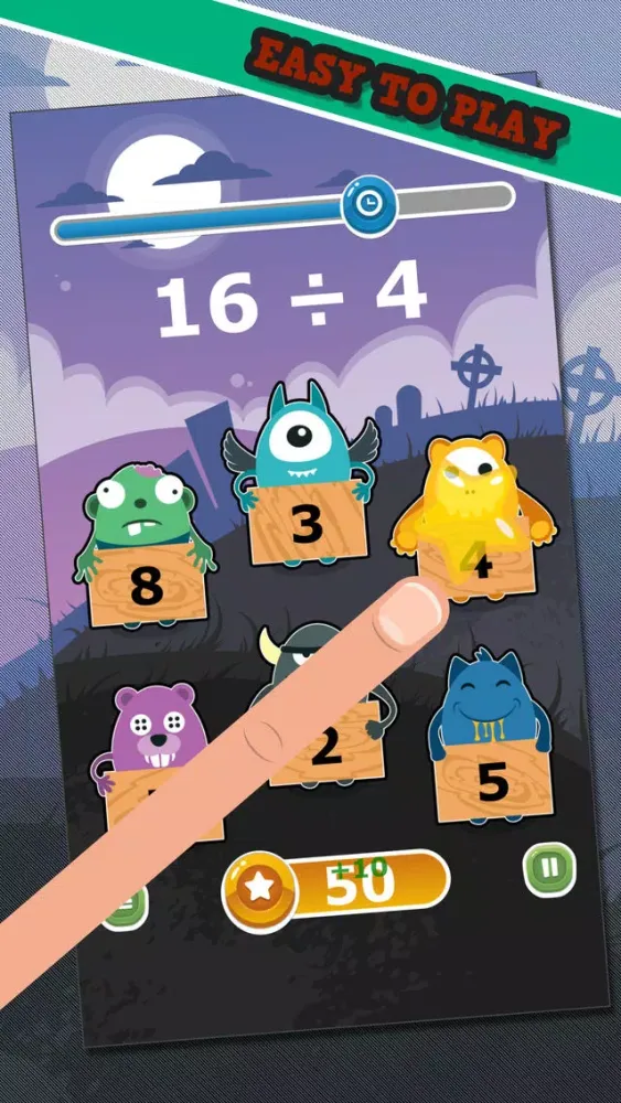 ภาพหน้าจอของ Monster Math - Dividing
