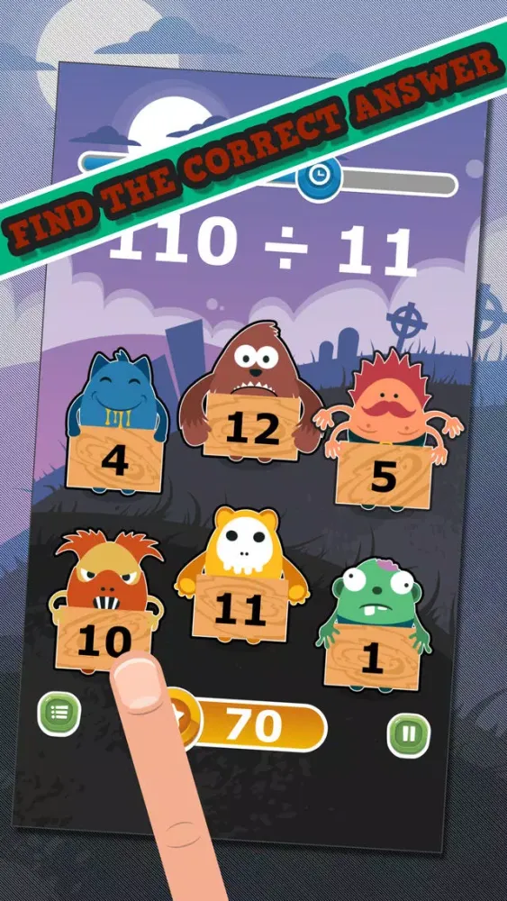 ภาพหน้าจอของ Monster Math - Dividing