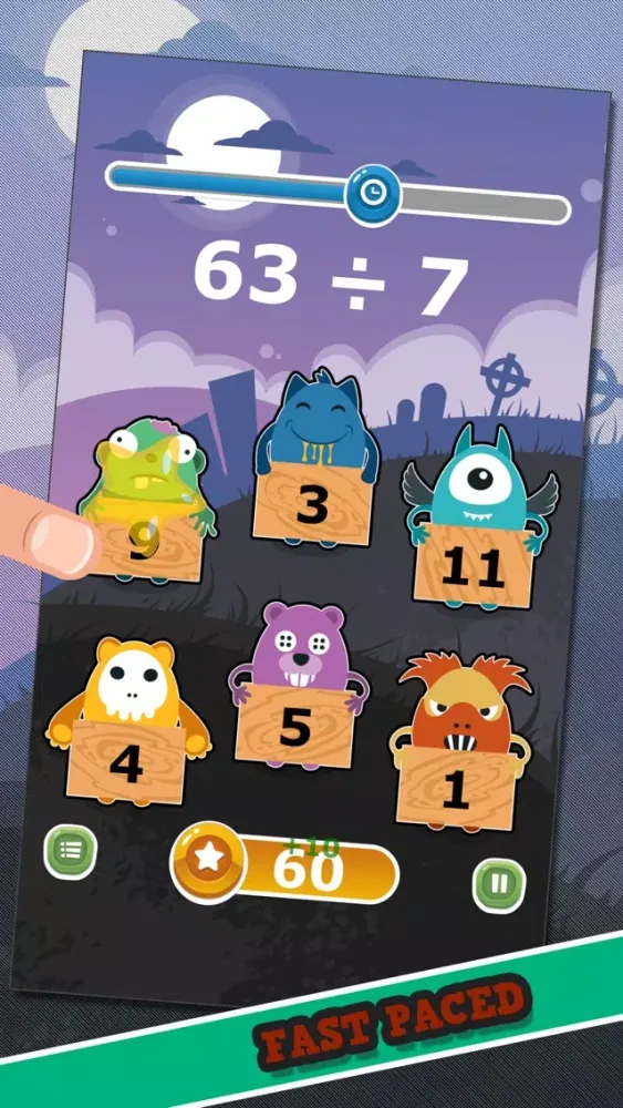 ภาพหน้าจอของ Monster Math - Dividing