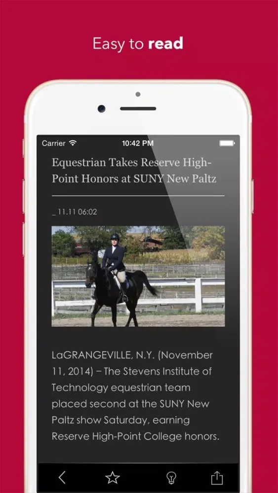 Tangkapan skrin News Reader - for Stevens Institute of Technology