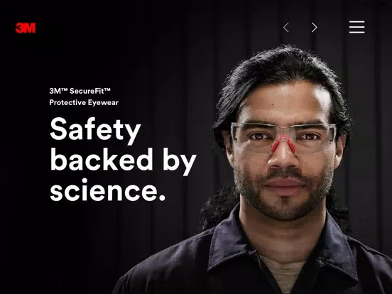 Tangkapan layar 3M™ SecureFit™ Eye Protection iPad 