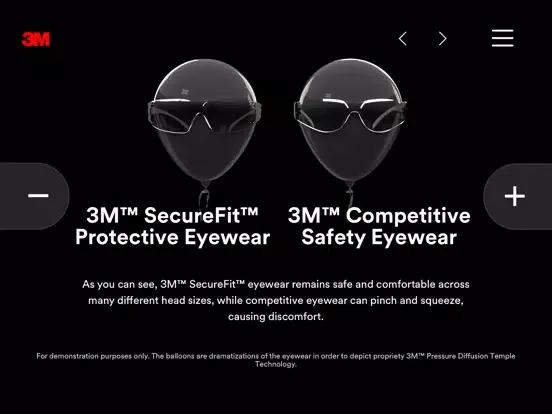 Tangkapan layar 3M™ SecureFit™ Eye Protection iPad 
