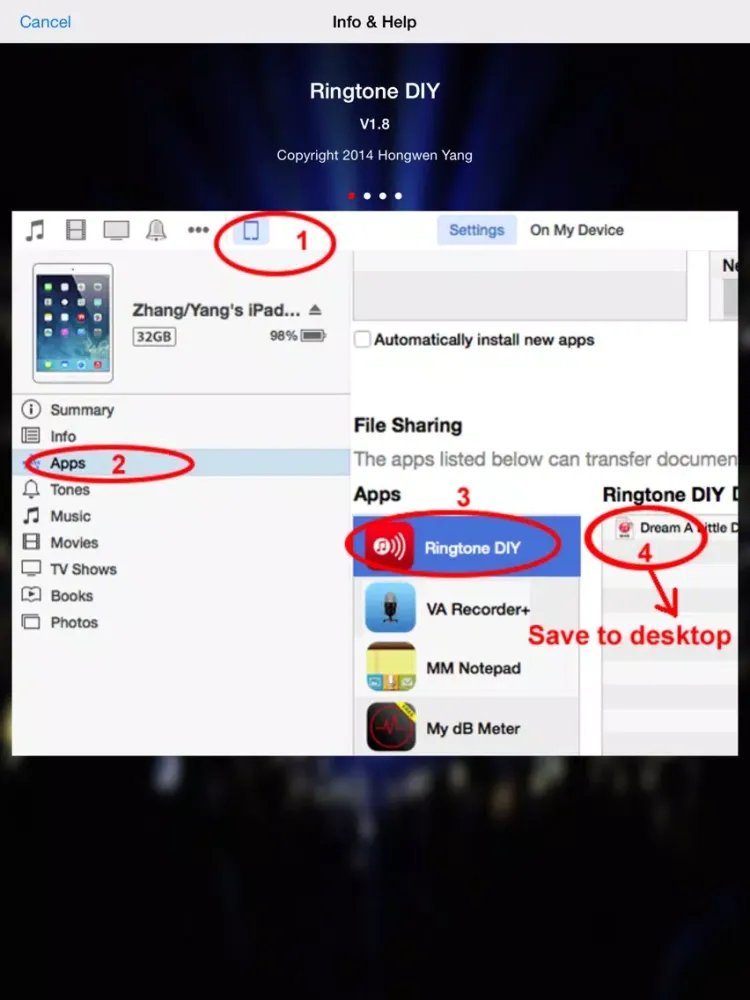Capturas de tela do Ringtone DIY iPad 