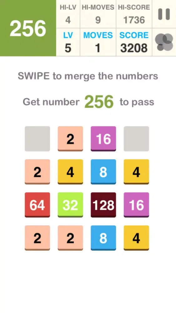 ภาพหน้าจอของ Flappy 2048 - From 2 to 65535