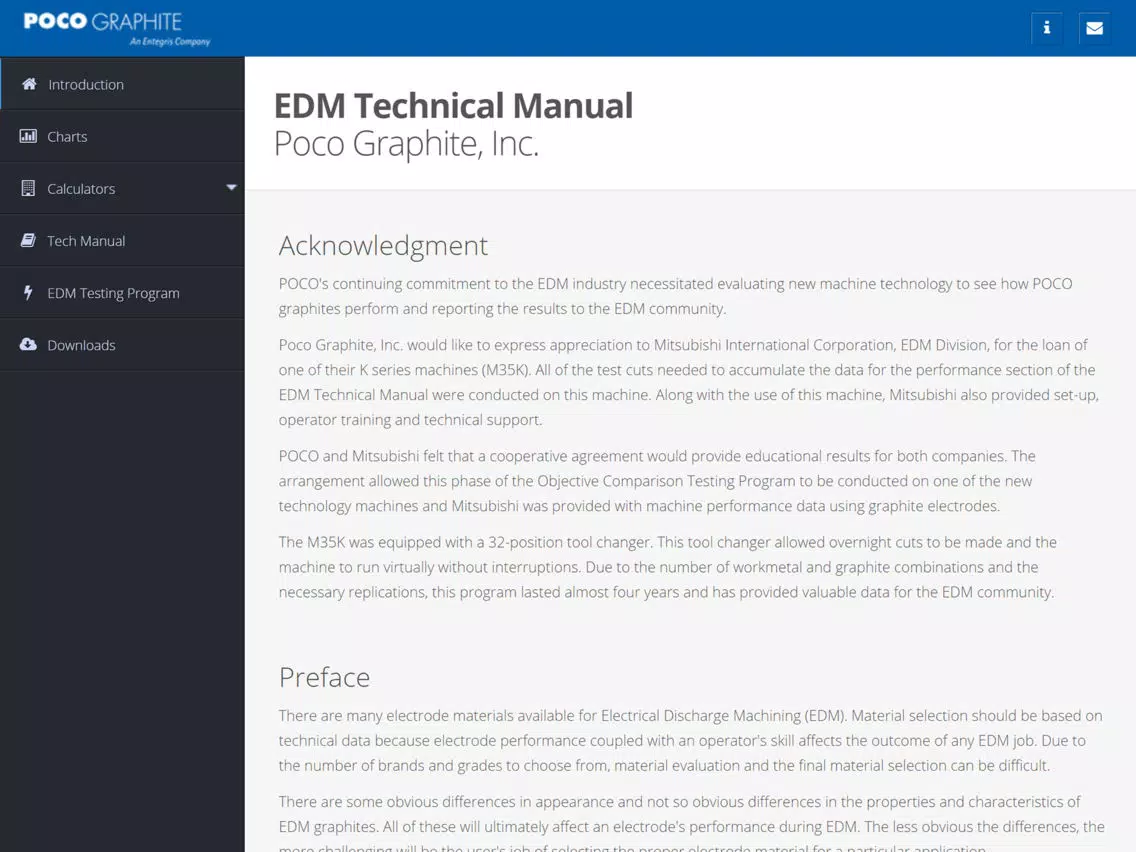 Capturas de tela do POCO EDM Tech Manual iPad 