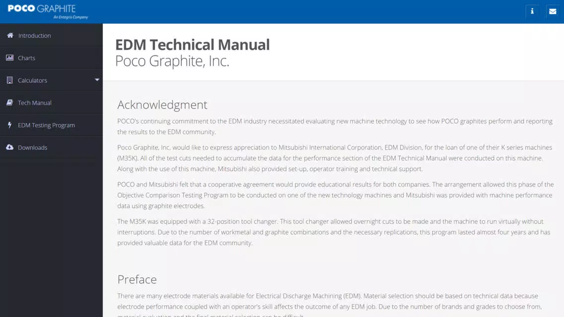 Capturas de tela do POCO EDM Tech Manual