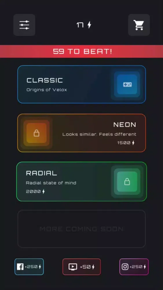 Capturas de tela do Velox !