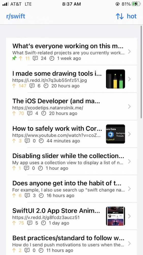 Ảnh chụp màn hình của Reader for Reddit