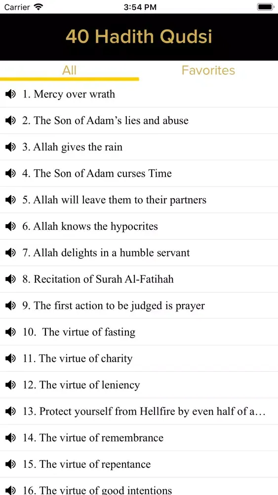 Zrzuty ekranu Islam: 40 Hadiths Qudsi
