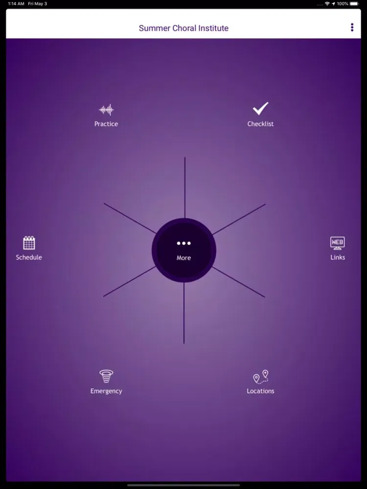 Tangkapan layar Summer Choral Institute iPad 