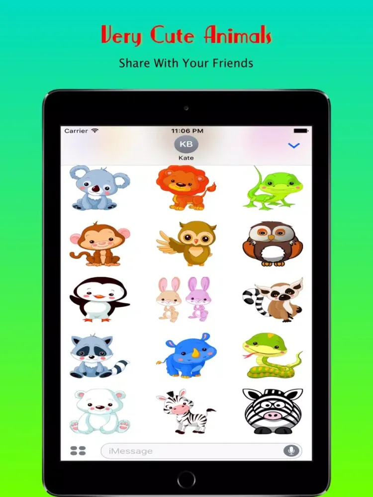 Tangkapan layar Cute Animals Stickers iPad 