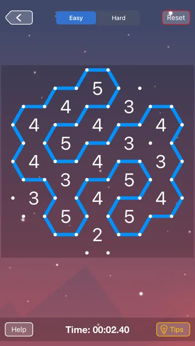 Capturas de tela do Hexa Slitherlink