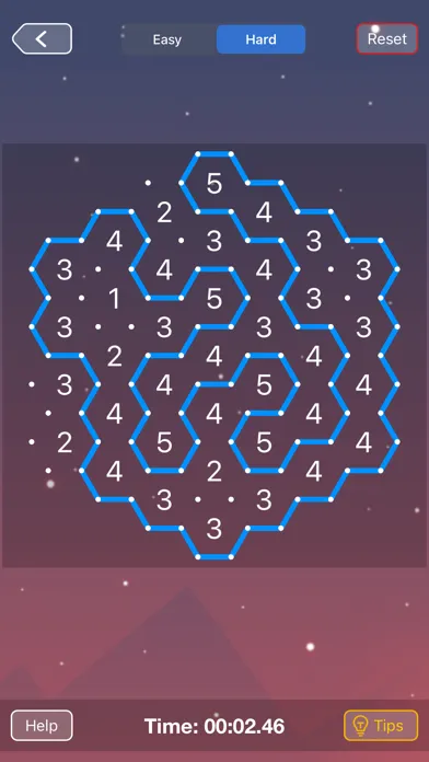 Capturas de tela do Hexa Slitherlink