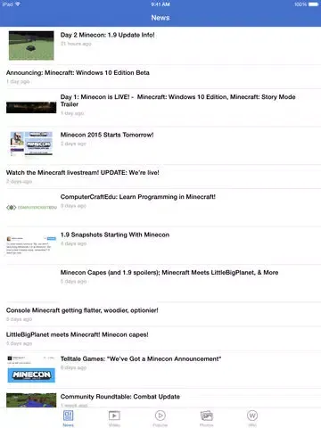 Tangkapan layar News for Minecraft HD Free - Cool Wallpapers and Video Guides (UNOFFICIAL) iPad 
