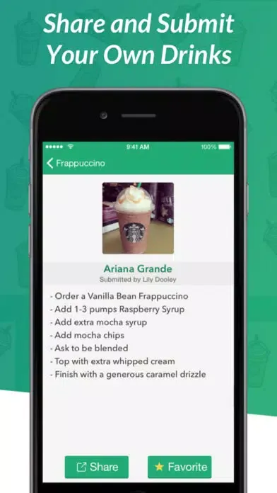 Zrzuty ekranu Secret Menu for Starbucks - Coffee, Frappuccino, Tea, Cold, and Hot Drink Recipes