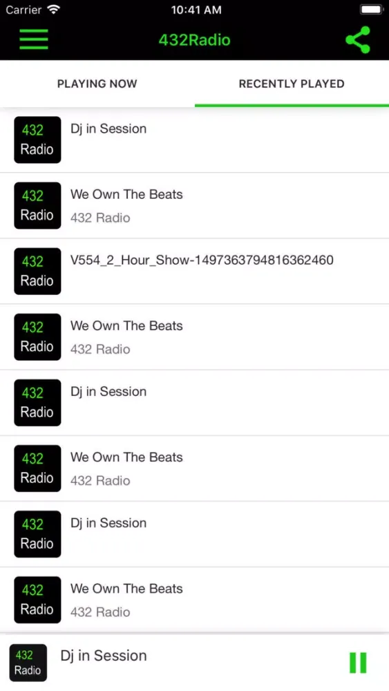 432 Radio Screenshots
