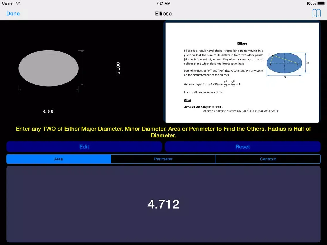 Zrzuty ekranu 2D Shapes Area and Perimeter Calculator iPad 